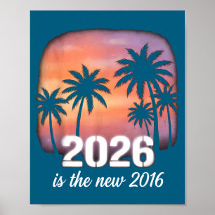 2026 Ny 2016 Retro Tropisk Illustration Poster