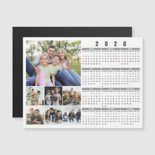 2026 Nyår familjefoto kalender Magnetkort