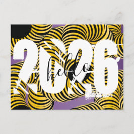 2026 Nyårs Trippy Bold Font Vykort