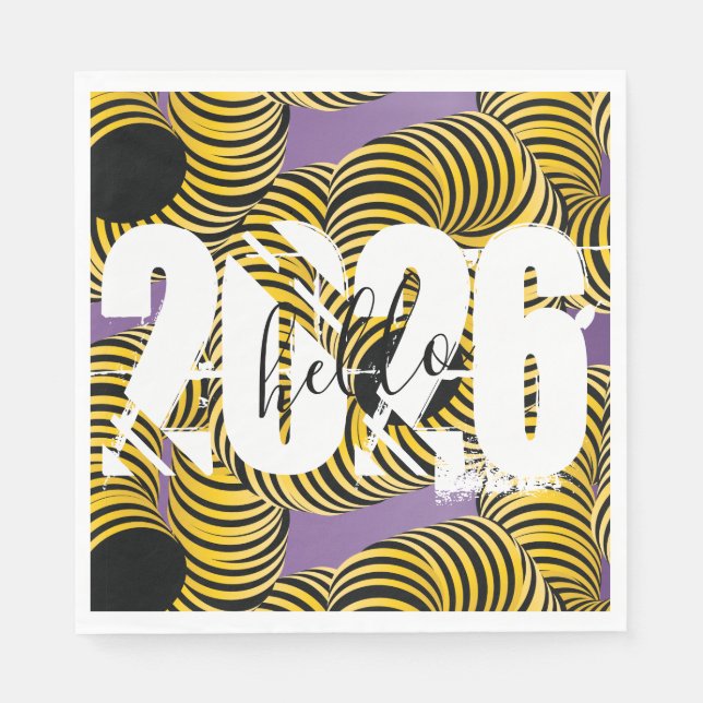 2026 Nyårs Trippy Fet Font Pappersservett (Framsidan)