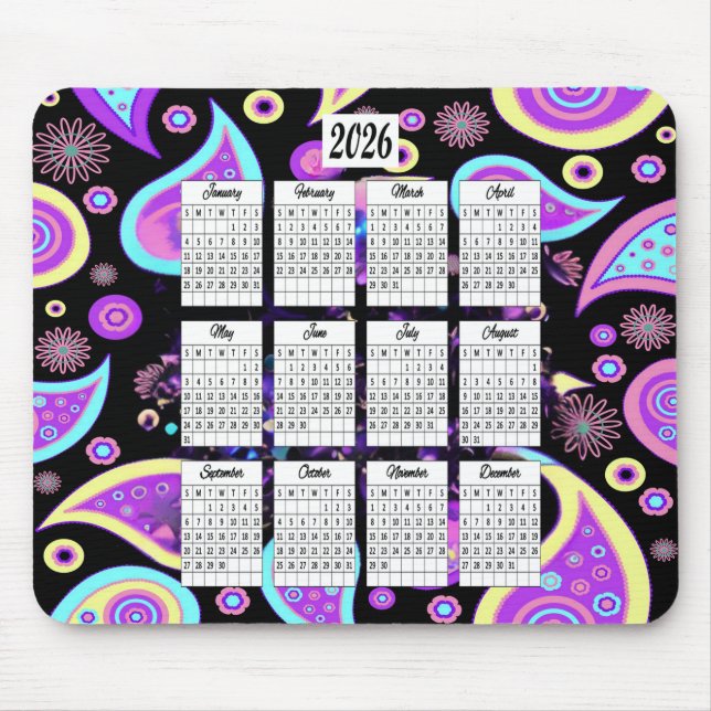 2026 Paisley-designkalender Musmatta (Framsidan)