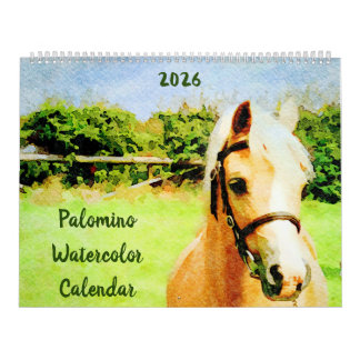 2026 Palomino-hästar Ponnyer Ägare Älskare Present Kalender