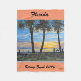 2026 PÅSKLOV FLORIDA HANDFLATAN TRÄD FLEECEFILT