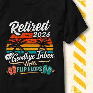 2026 Pensionär Retro Solnedgång Roligt Pensionerad T Shirt