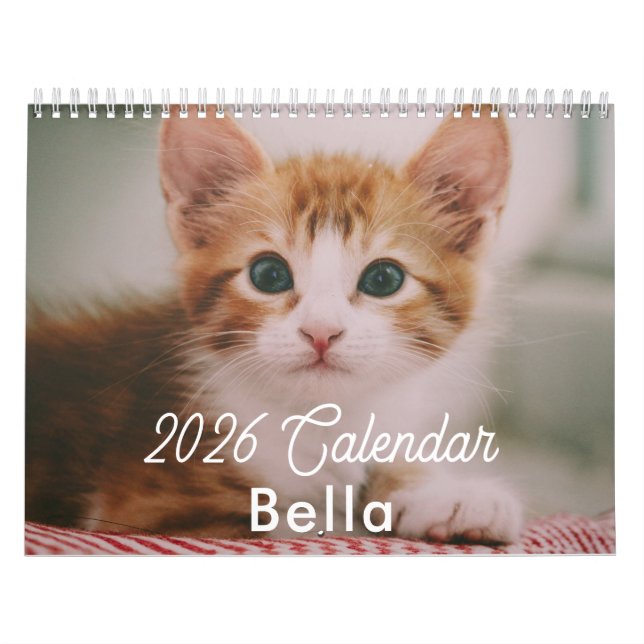 2026 Personalized Cat Photos Create Your Own Kalender (Omslag)