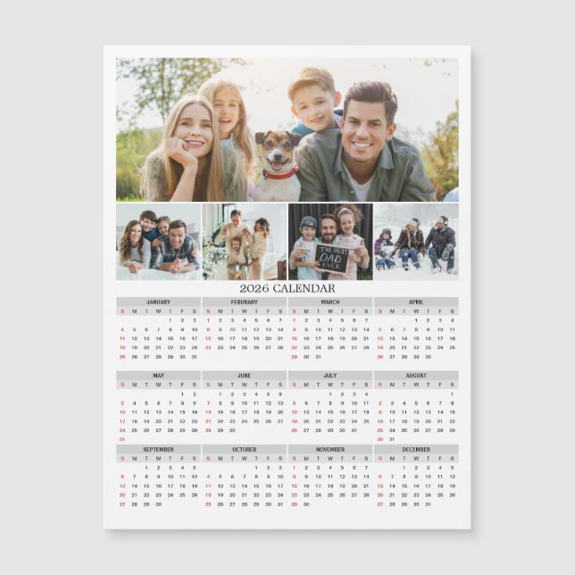 2026 Personalized Family Photo Calendar Magnet (Framsida)