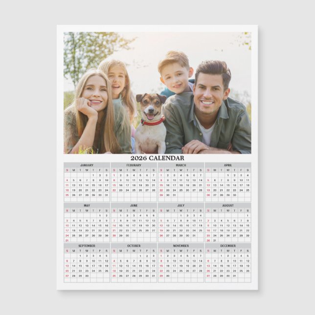 2026 Personalized Photo Calendar Magnet  (Framsida)