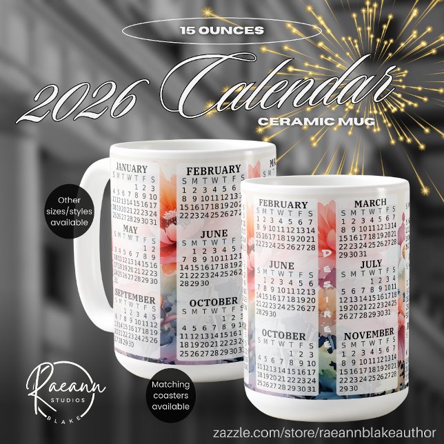 2026 Personlig 0,44 l kalender keramikkopp Kaffemugg (Skapare uppladdad)