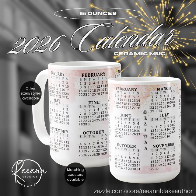 2026 Personlig 0,44 l kalender keramikkopp Kaffemugg (Skapare uppladdad)