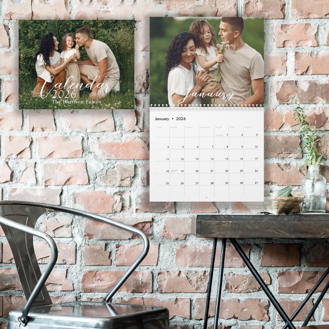 2026 Personlig 12-månaders familjefoto Kalender (Skapare uppladdad)