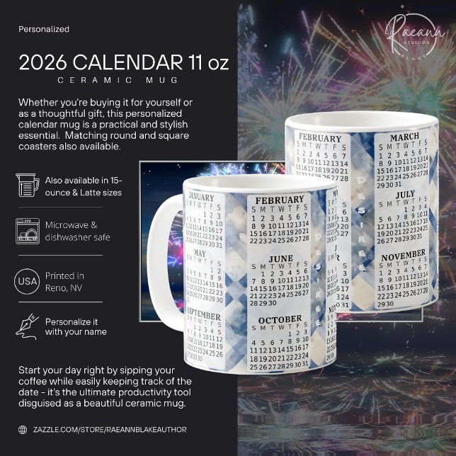 2026 Personlig 330 ml kalender keramikmugg Kaffemugg (Skapare uppladdad)