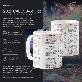 2026 Personlig 330ml Kalender Keramikmugg Kaffemugg