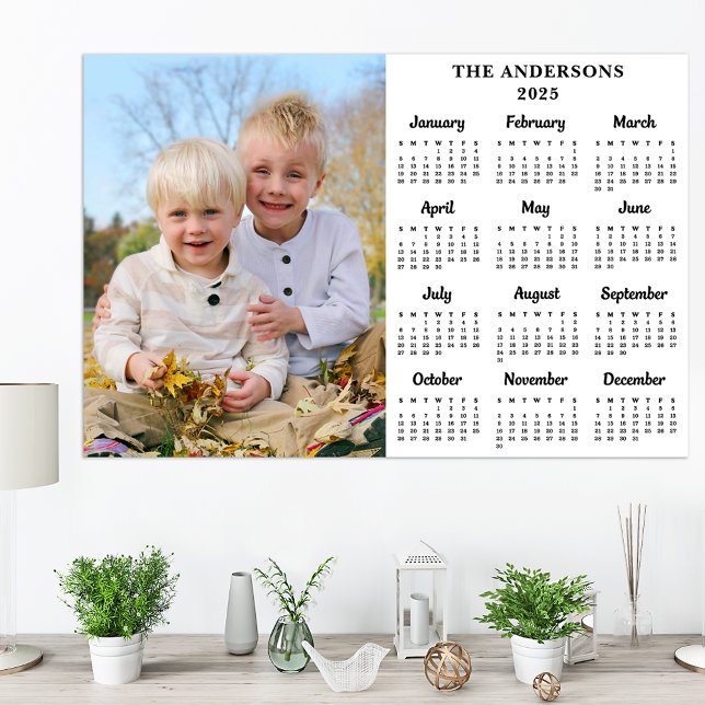 2026 Personlig Foto 12 månaders nyårskalender Poster (Skapare uppladdad)