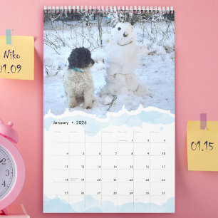2026 Personlig Husdjurskatt Hund Foto Vattenfärg Kalender