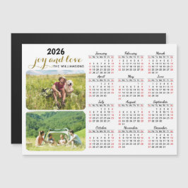 2026 Photo Calendar Magnet White Black Red Anpassn