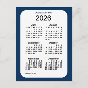 2026 Polisbox Blue 6 Month Mini Calendar av Janz Vykort