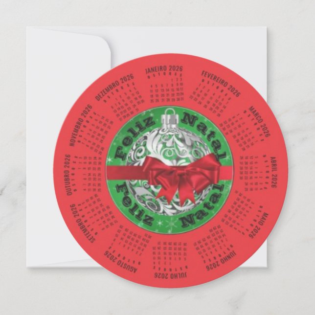 2026 Portugisisk kalender God jul Julkort (Framsida)