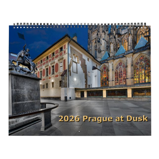 2026 Prag vid skymning Kalender (Omslag)