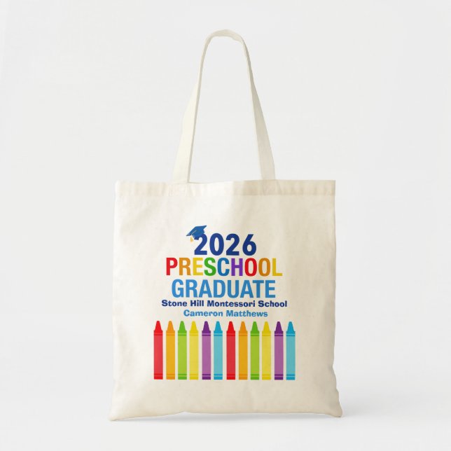 2026 Preschool Graduate Cute Custom Graduation Tygkasse (Framsidan)