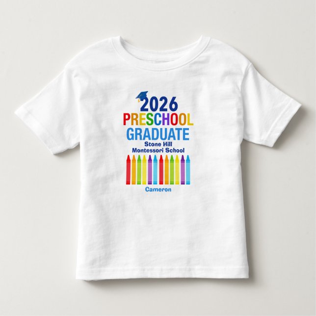2026 Preschool Graduate Cute Customizable T Shirt (Framsida)