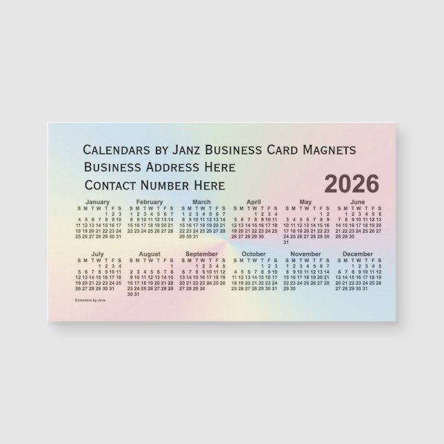 2026 Rainbow Cloud Calendar av Janz Magnet (Framsida)