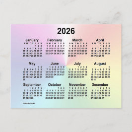 2026 Rainbow Cloud Mini Kalender av Janz Vykort