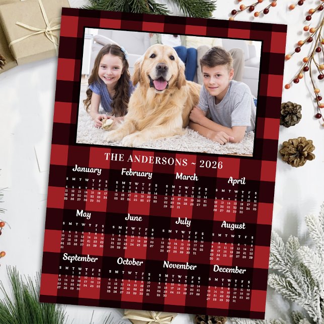 2026 Red Buffalo Play Family Hund Foto Calendar Helg Vykort (Skapare uppladdad)