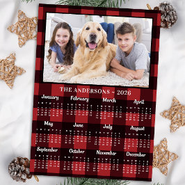 2026 Red Buffalo Play Family Hund Foto Calendar Julkort