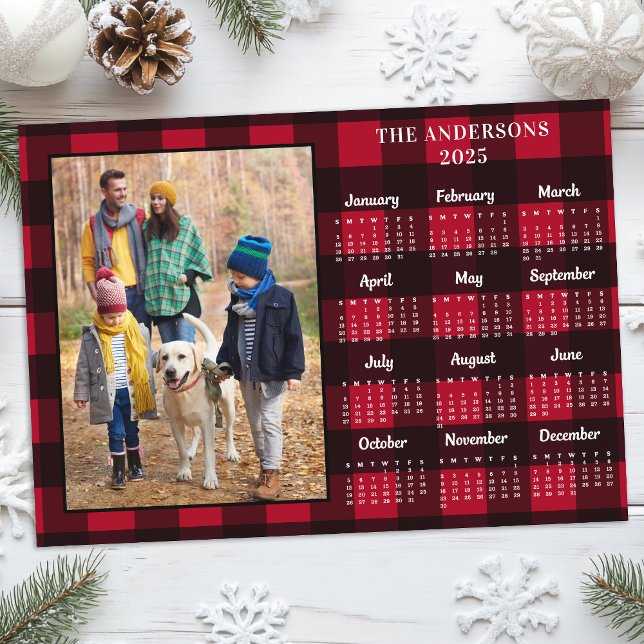 2026 Red Buffalo Play Personlig Photo Calendar Julkort (Skapare uppladdad)