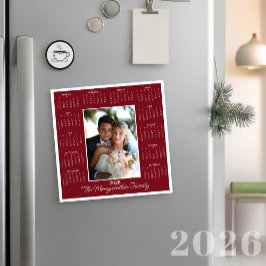 2026 Red Photo Magnetic Calendar-Helgdag