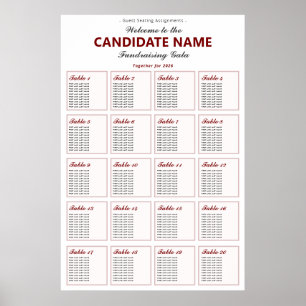 2026 Republican Fundraiser Gala Red Seating Chart Poster