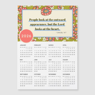 2026 Retro Blommigt 1 Samuel 16:7 Kalender