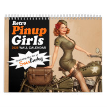 2026 Retro Pinup Flicka Väggkalender