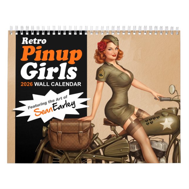 2026 Retro Pinup Flicka Väggkalender Kalender (Omslag)