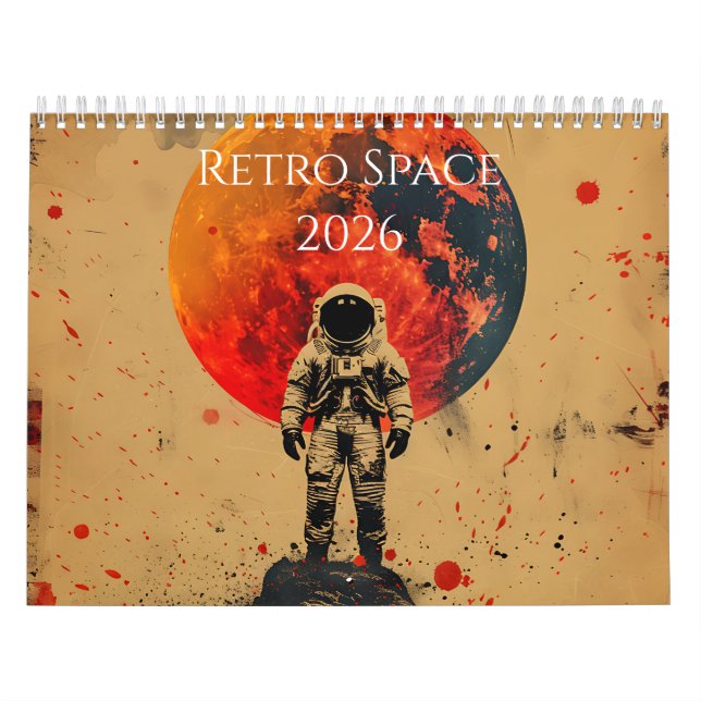 2026 Retro Space Art Calendar Kalender (Omslag)