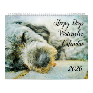 2026 Rolig Lat Sövande Hund Valp Ångestdämpande Pr Kalender