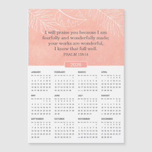 2026 Rosa Watercolor Psalm 139:14 Magnet