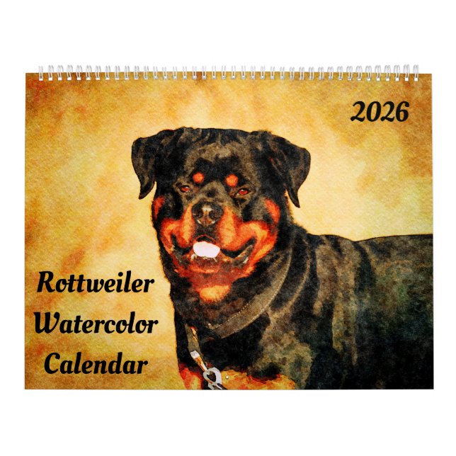 2026 Rottweiler Hund Rottie Mamma Ägare Present Kalender (Omslag)