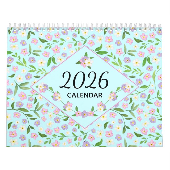2026 Rustik blomsterakvarellkalender Kalender (Omslag)