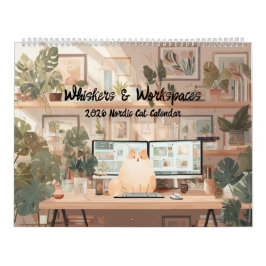 2026 Scandinavian Office Cats Wall Calendar Kalender