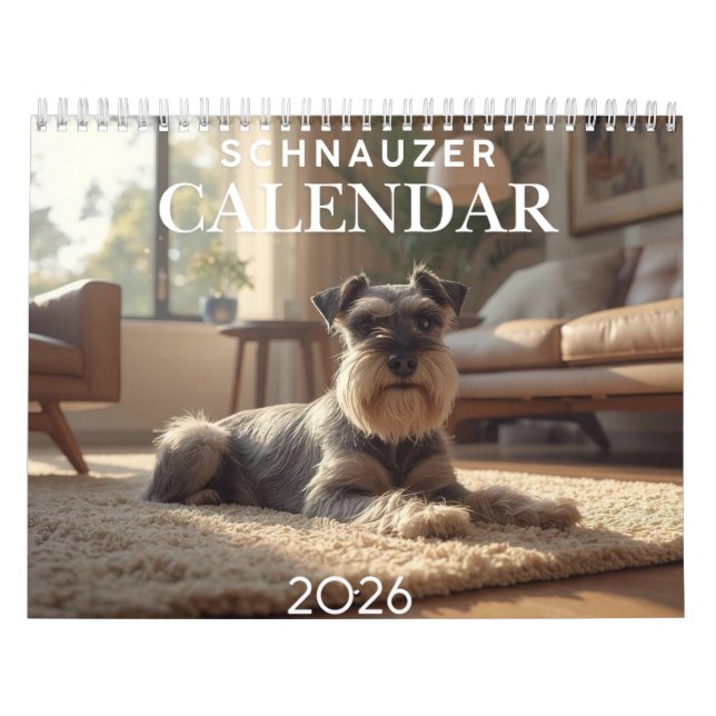 2026 Schnauzer 12-månaders väggkalender Kalender (Omslag)