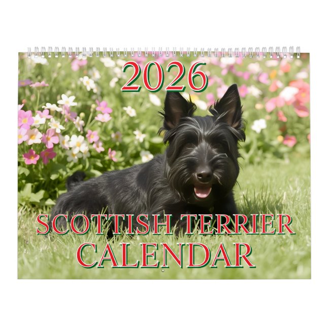 2026 SCOTTISH TERRIER CALENDAR KALENDER (Omslag)