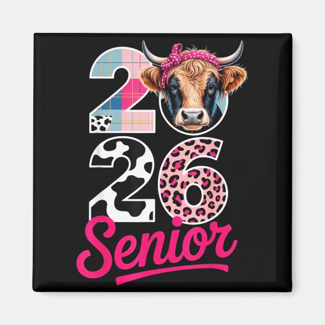 2026 Senior Cow Lovers Graduation Funny Cl Shirt F Magnet (Framsidan)
