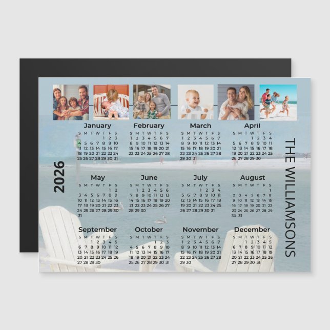 2026 Sex Bilder Strandkalender Magnet  (Fram/baksida)
