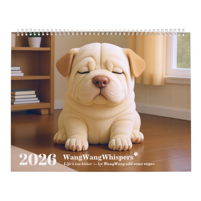 2026 Shar Pei-valp av WangWang Kalender (Omslag)