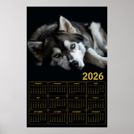 2026 Siberian Husky-kalender Poster