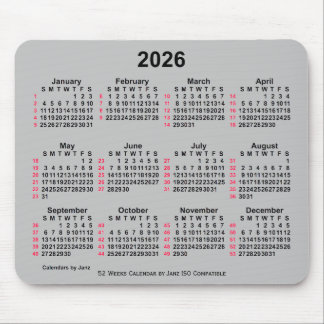 2026 Silver 52 veckor ISO Calendar av Janz Musmatta