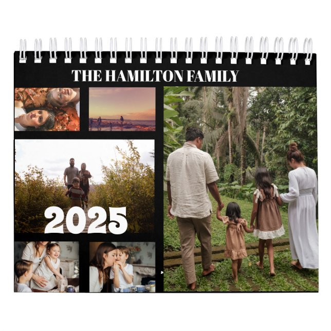 2026 Simple Anpassningsbar Family Photo Collage Kalender (Omslag)