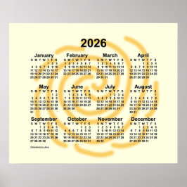 2026 Soliga dagar Kalender av Janz Poster