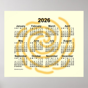 2026 Soliga dagar Kalender av Janz Poster